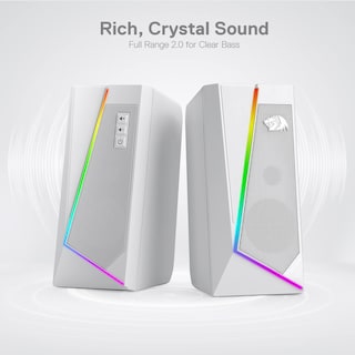 Foto 3 | Altavoces De Sobremesa Redragon Gs520 Rgb 2.0 Canales Blancos - Venta Internacional.
