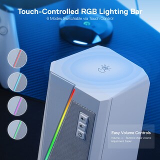 Foto 4 | Altavoces De Sobremesa Redragon Gs520 Rgb 2.0 Canales Blancos - Venta Internacional.