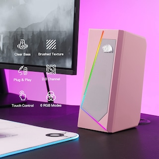 Foto 2 | Altavoces De Sobremesa Redragon Gs520 Rgb 2.0 Canal Usb Rosa - Venta Internacional.