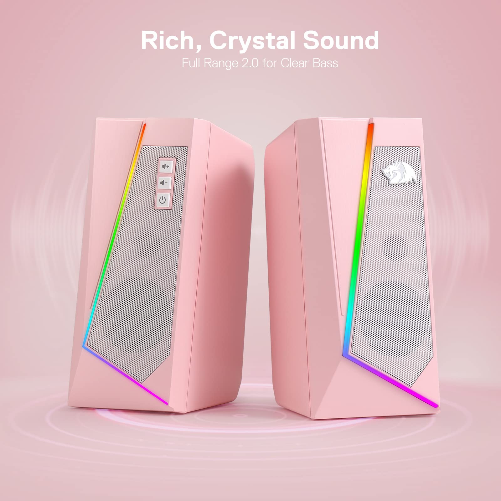 Foto 4 pulgar | Altavoces De Sobremesa Redragon Gs520 Rgb 2.0 Canal Usb Rosa - Venta Internacional.