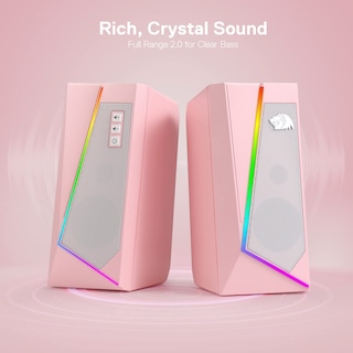 Foto 3 | Altavoces De Sobremesa Redragon Gs520 Rgb 2.0 Canal Usb Rosa - Venta Internacional.