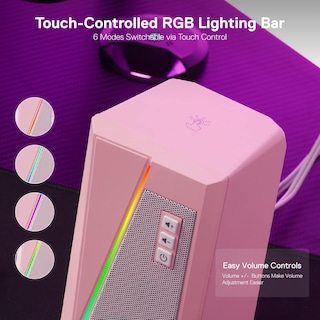 Foto 4 | Altavoces De Sobremesa Redragon Gs520 Rgb 2.0 Canal Usb Rosa - Venta Internacional.