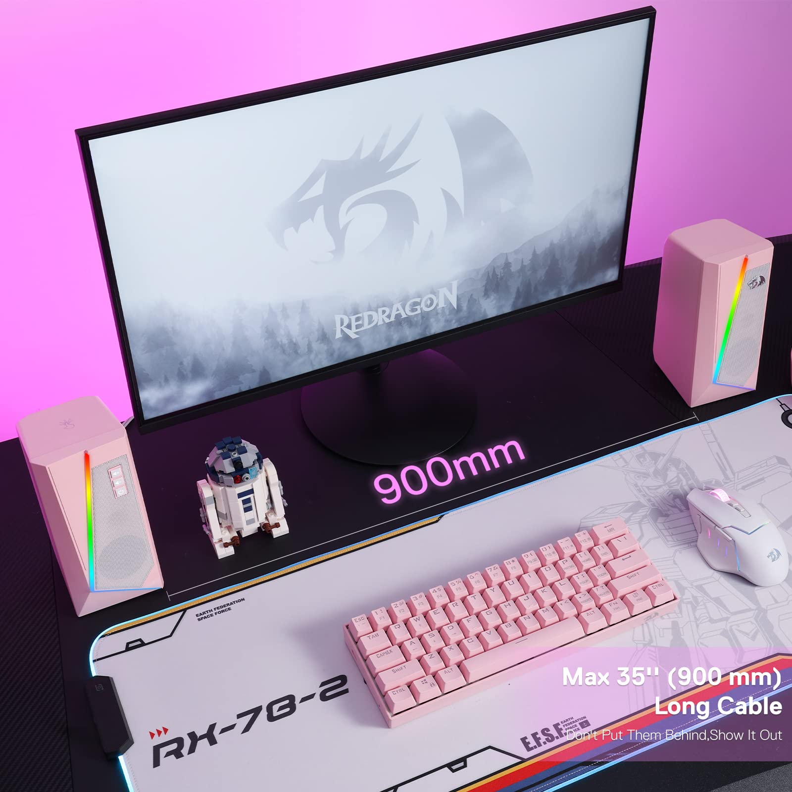 Foto 8 pulgar | Altavoces De Sobremesa Redragon Gs520 Rgb 2.0 Canal Usb Rosa - Venta Internacional.