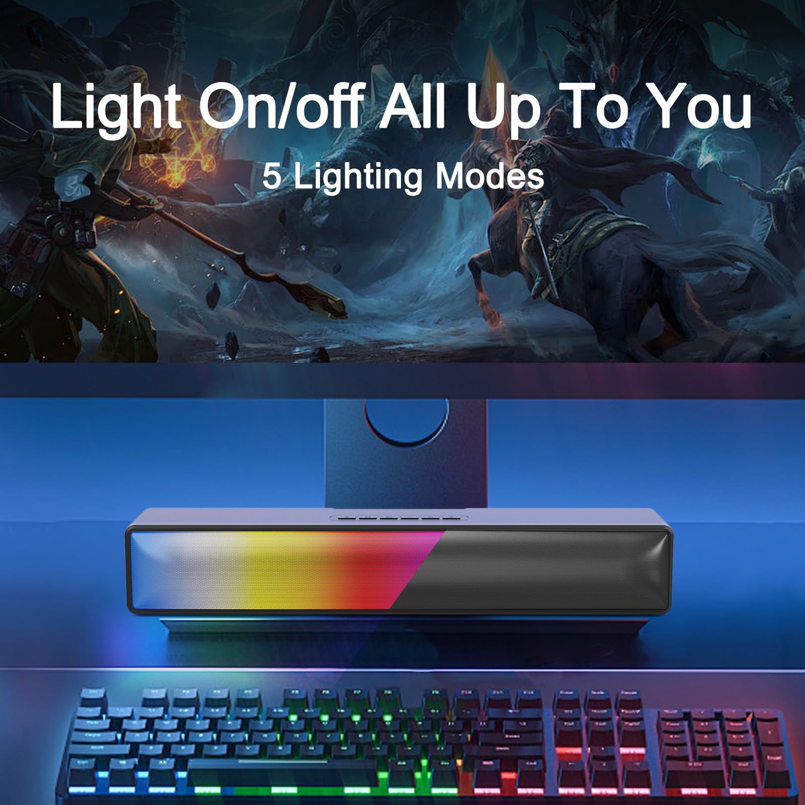 Foto 4 | Barra De Sonido Para Ordenador Afk Rgb Lights Bluetooth 5.1 Stereo - Venta Internacional.