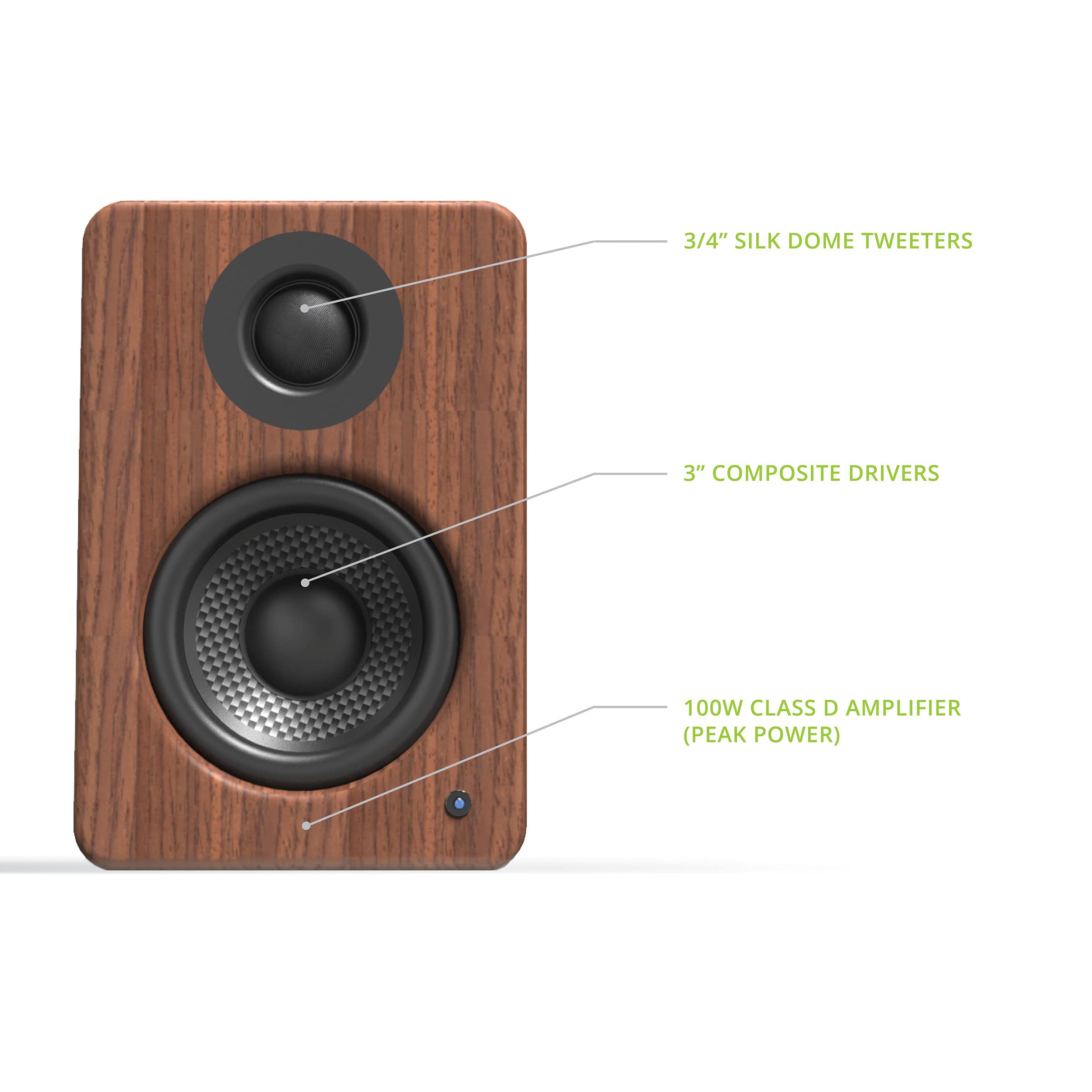 Foto 2 | Altavoces para Computadora de Escritorio Kanto YU2 con 3 Controladores 50 W RMS Par - Venta Internacional