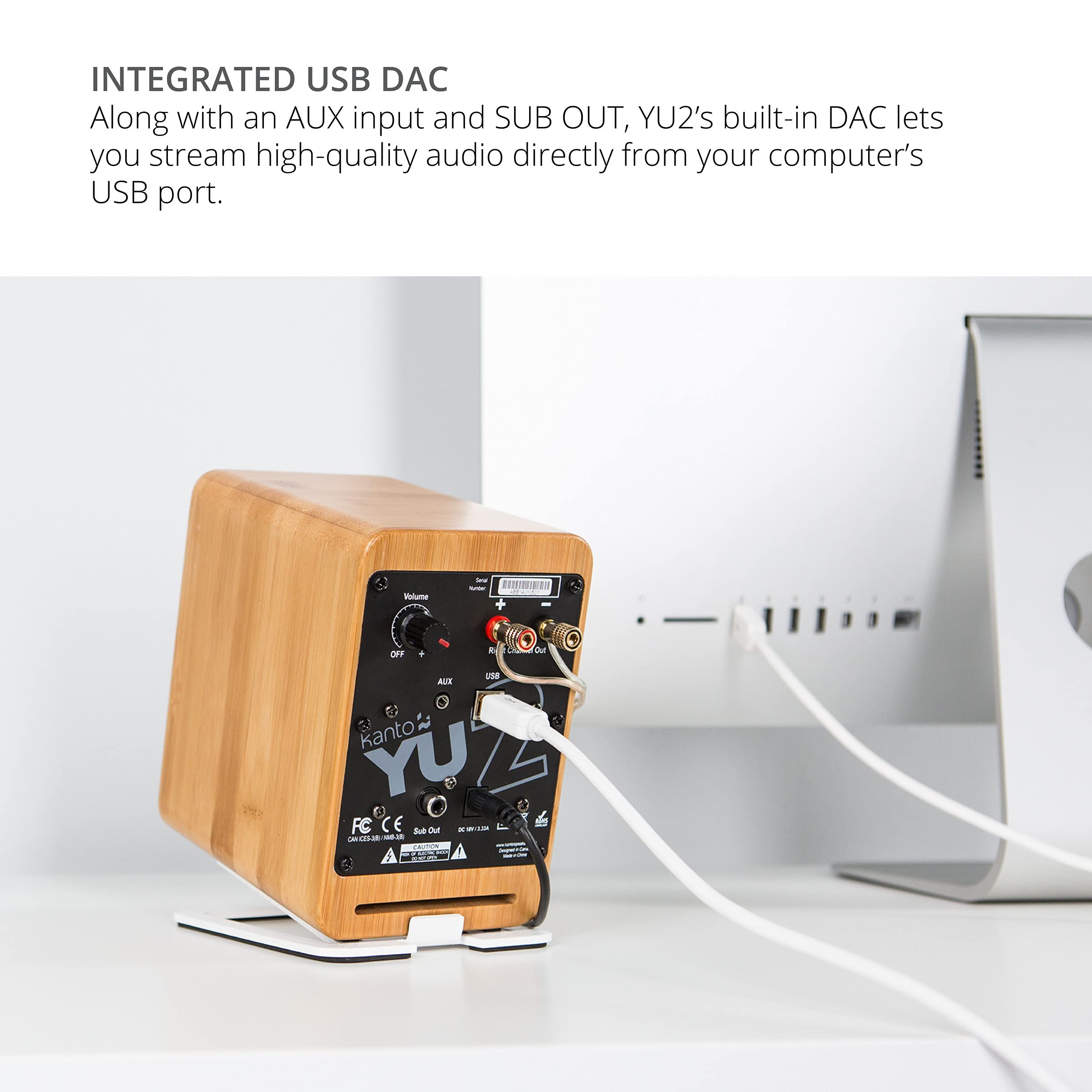 Foto 4 | Altavoces para Computadora de Escritorio Kanto YU2 con 3 Controladores 50 W RMS Par - Venta Internacional