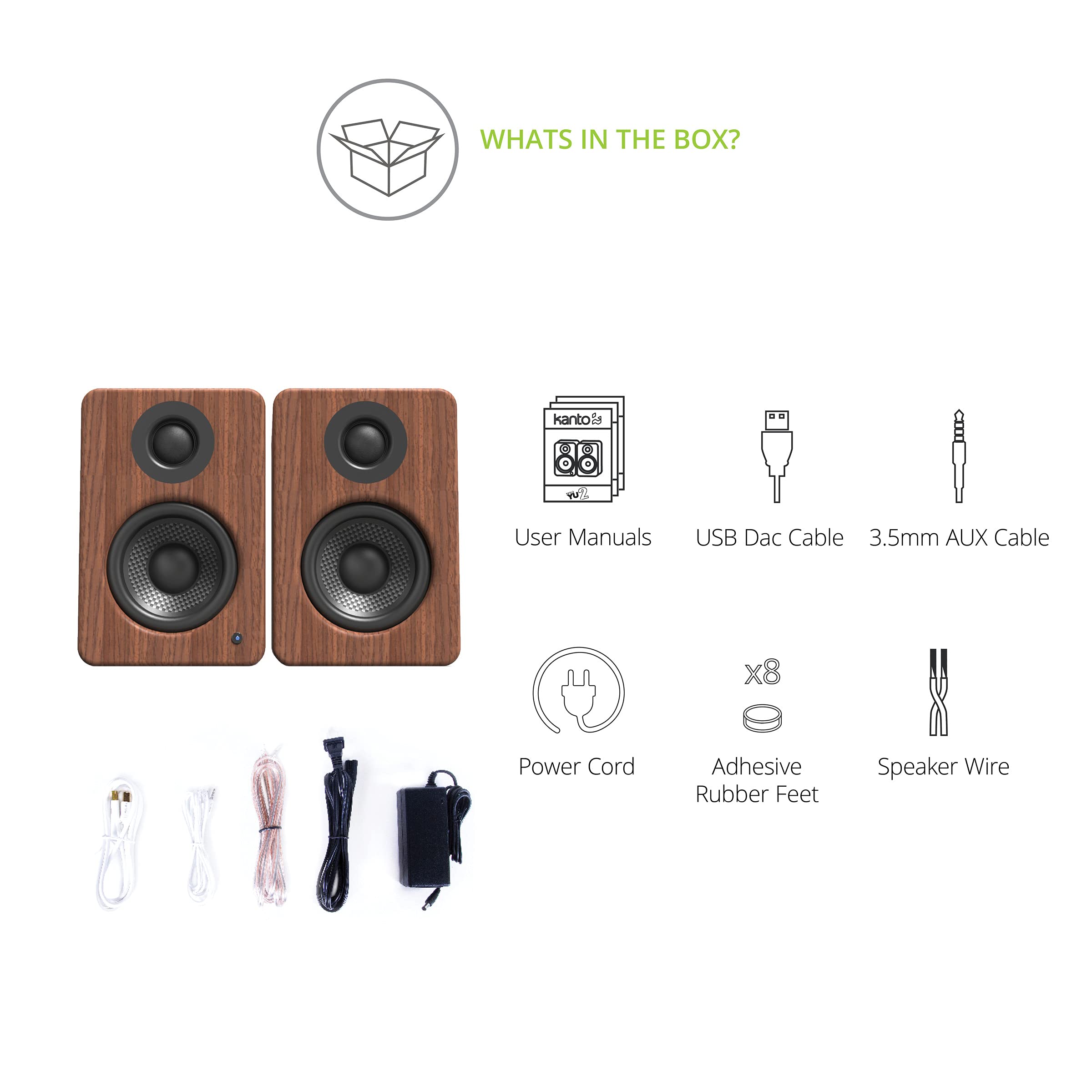 Foto 6 | Altavoces para Computadora de Escritorio Kanto YU2 con 3 Controladores 50 W RMS Par - Venta Internacional