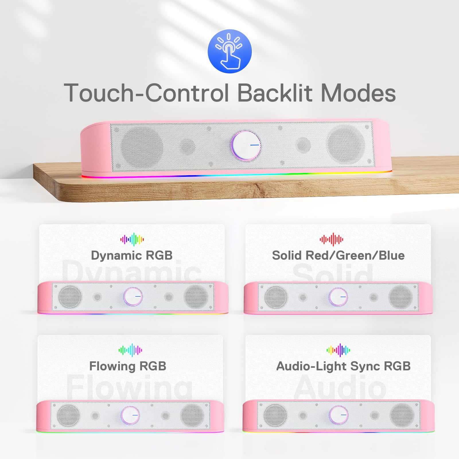 Foto 5 pulgar | Barra De Sonido De Sobremesa Redragon Gs560 Rgb 2.0 Channel Rosa - Venta Internacional.