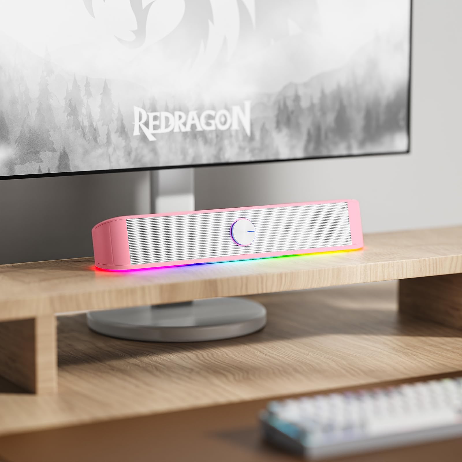 Foto 7 | Barra De Sonido De Sobremesa Redragon Gs560 Rgb 2.0 Channel Rosa - Venta Internacional.