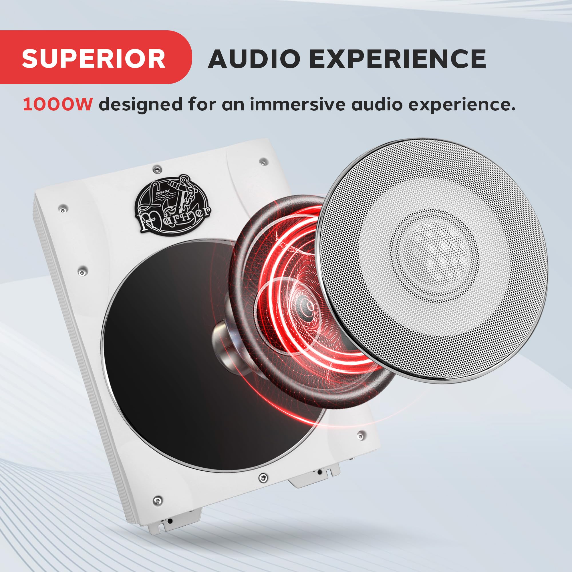 Foto 3 pulgar | Subwoofer Lanzar 8, 1000 W, Perfil Bajo, Marino, Resistente Al Agua - Venta Internacional.
