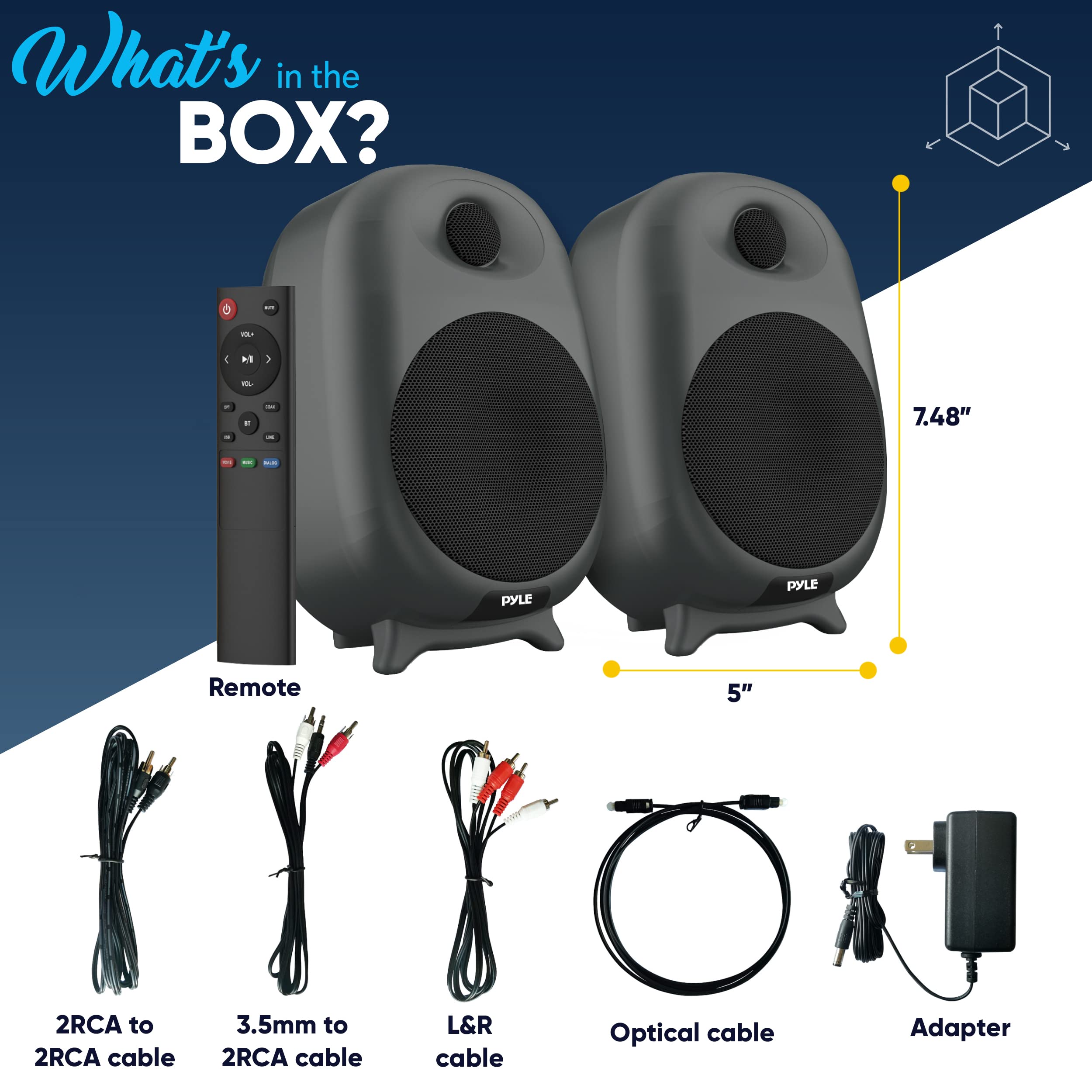 Foto 3 | Altavoces De Estantería Pyle, Monitor De Estudio Bluetooth De 60 W - Venta Internacional.
