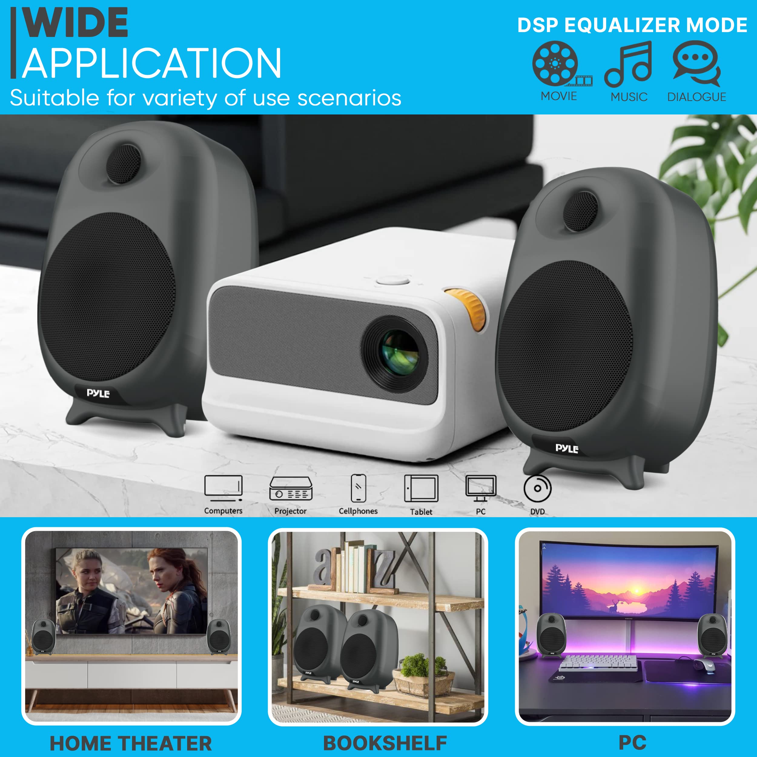 Foto 6 | Altavoces De Estantería Pyle, Monitor De Estudio Bluetooth De 60 W - Venta Internacional.