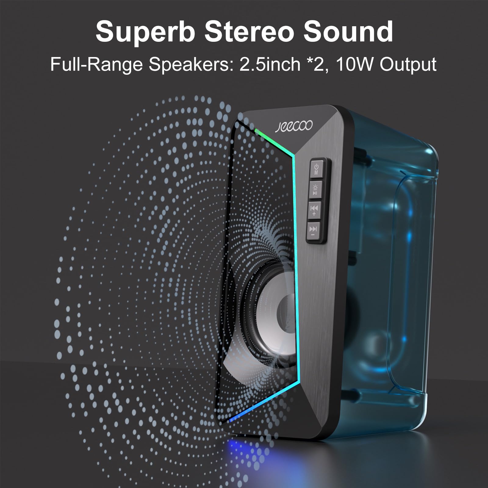 Foto 3 | Altavoces Bluetooth Jeecoo M30 para Escritorio 10 W - Venta Internacional