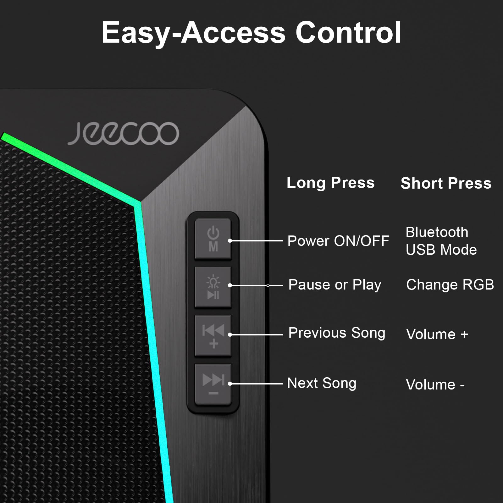 Foto 5 pulgar | Altavoces Bluetooth Jeecoo M30 para Escritorio 10 W - Venta Internacional