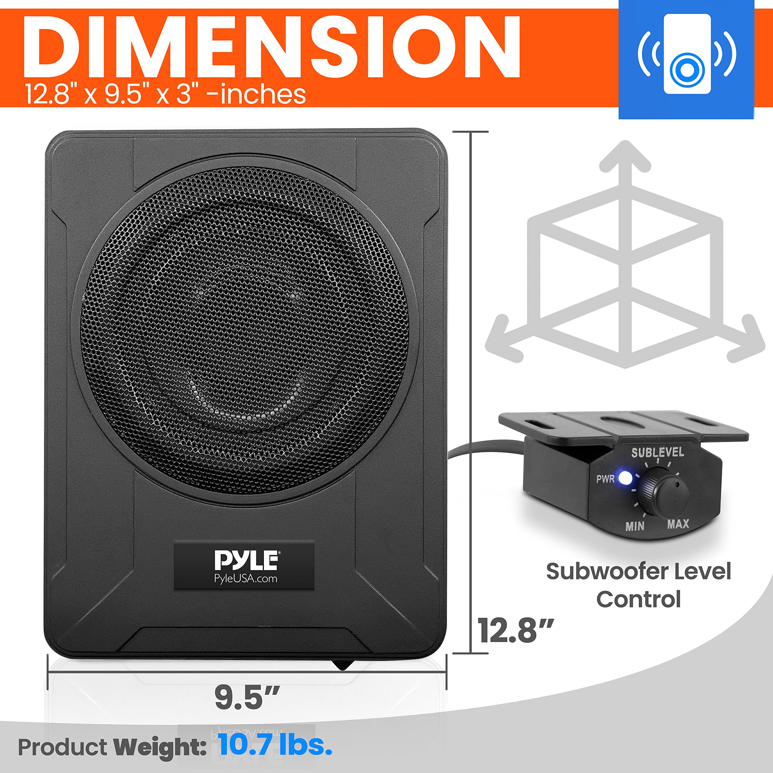 Foto 3 | Sistema De Subwoofer Amplificado Pyle Plbx8a 600w Para Coche - Venta Internacional.