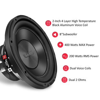 Foto 3 | Subwoofer Para Coche Recoil Rw8d2 Echo Series 8'' 200 W Rms 400 W Peak - Venta Internacional.
