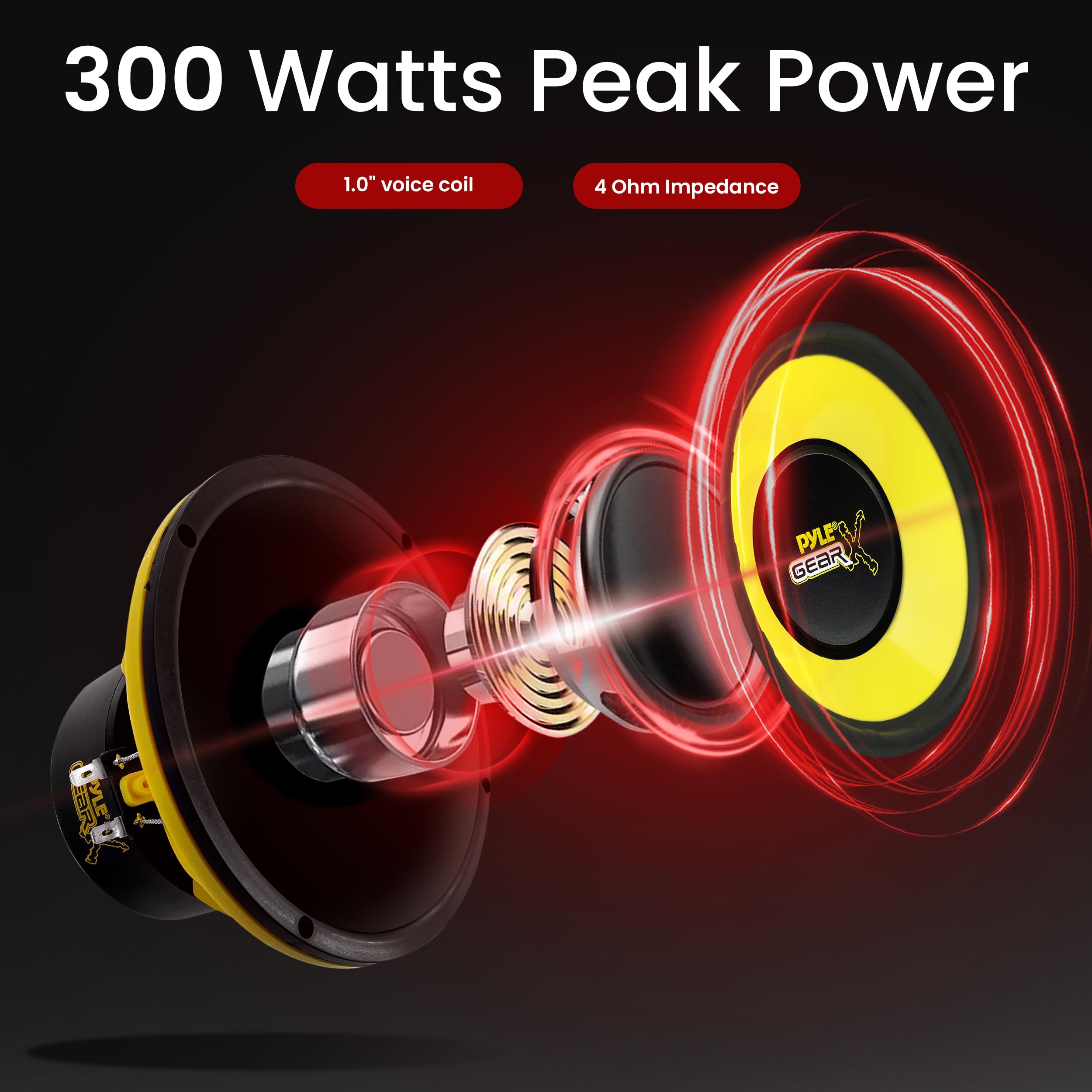 Foto 8 pulgar | Altavoz Pyle Plg64 De 6,5 Pulgadas Y 300 W De Potencia Máxima Para Estéreo De Coche - Venta Internacional.
