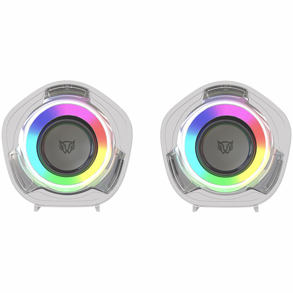 Bocinas Gamer Balam Rush Glimm Penta Bg545 Inalambrica Rgb Sonido Estereo 2.0 Usb + Bt 5.0 Blanco Br