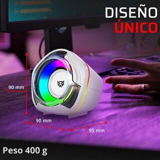 Foto 5 | Bocinas Gamer Balam Rush Glimm Penta Bg545 Inalambrica Rgb Sonido Estereo 2.0 Usb + Bt 5.0 Blanco Br