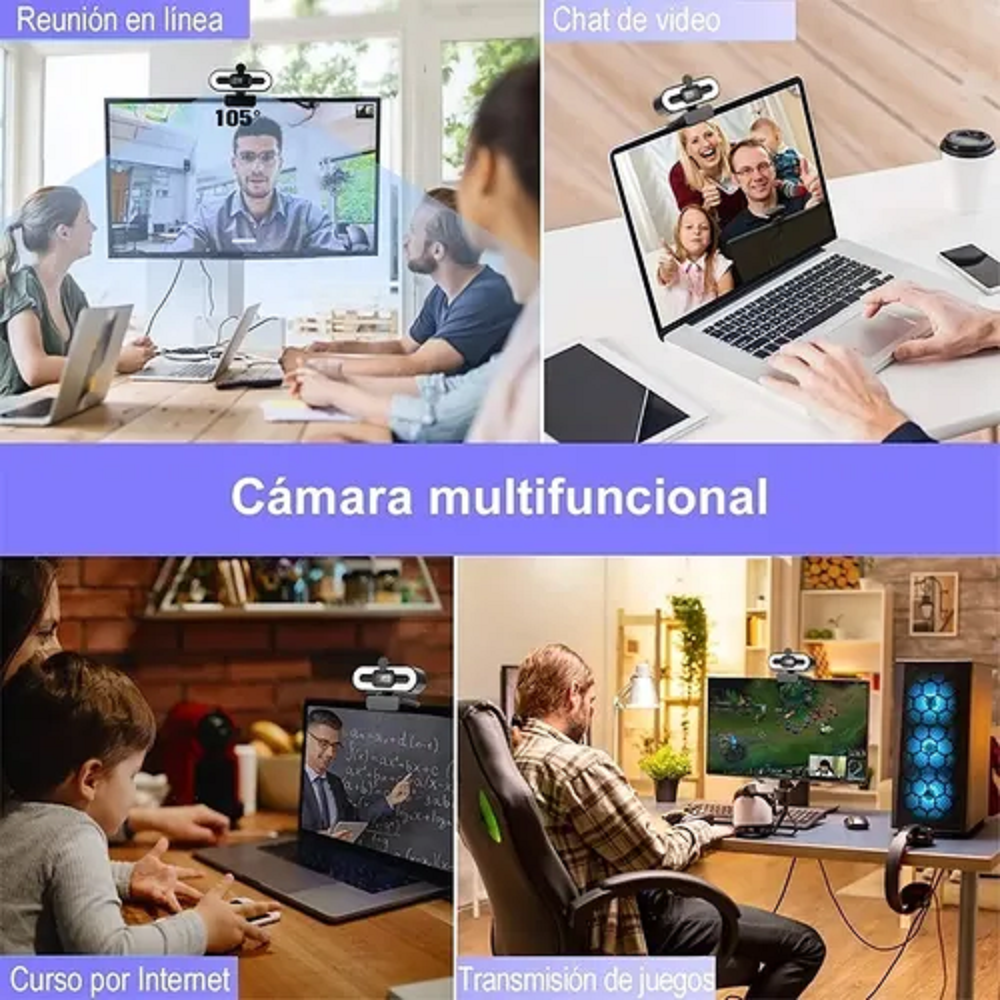 Foto 4 pulgar | Cámara Web de 4k Hd con Micrófono y Enfoque Automático Malubero de 2160p