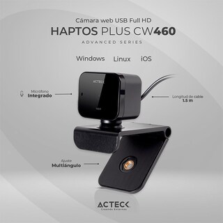 Foto 3 | Cámara Web Acteck Haptos CW460 Negra Full HD 1080p 30fps Micrófono