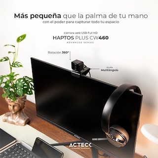 Foto 5 | Cámara Web Acteck Haptos CW460 Negra Full HD 1080p 30fps Micrófono