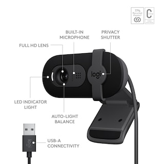 Foto 6 | Venta Internacional - Cámara Web Logitech Brio 101 Full Hd 1080p Negra para Reuniones
