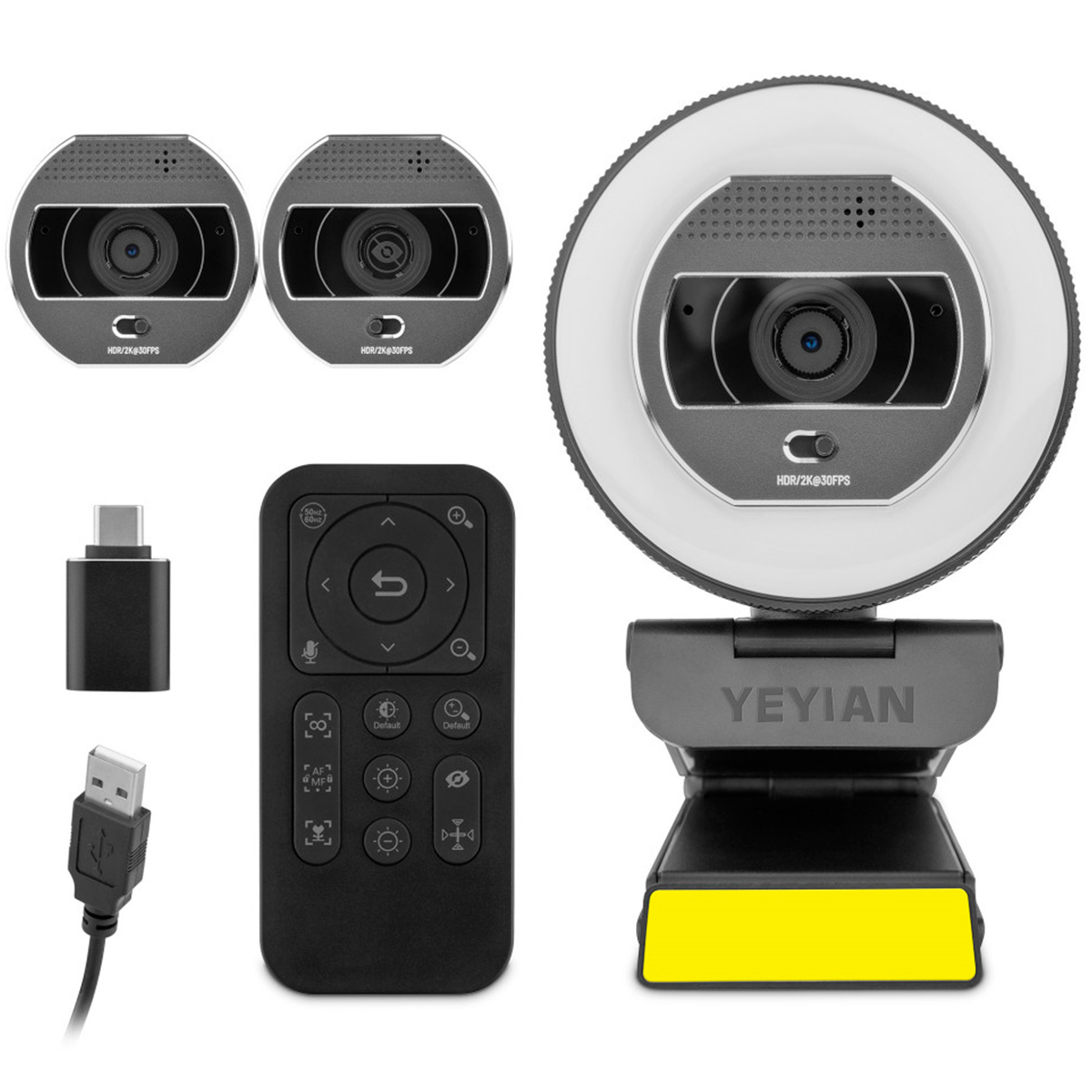 Foto 3 pulgar | Cámara para Streaming Yeyian 2K a 30 FPS Iluminación/ Control Remoto/ Micrófono Integrado