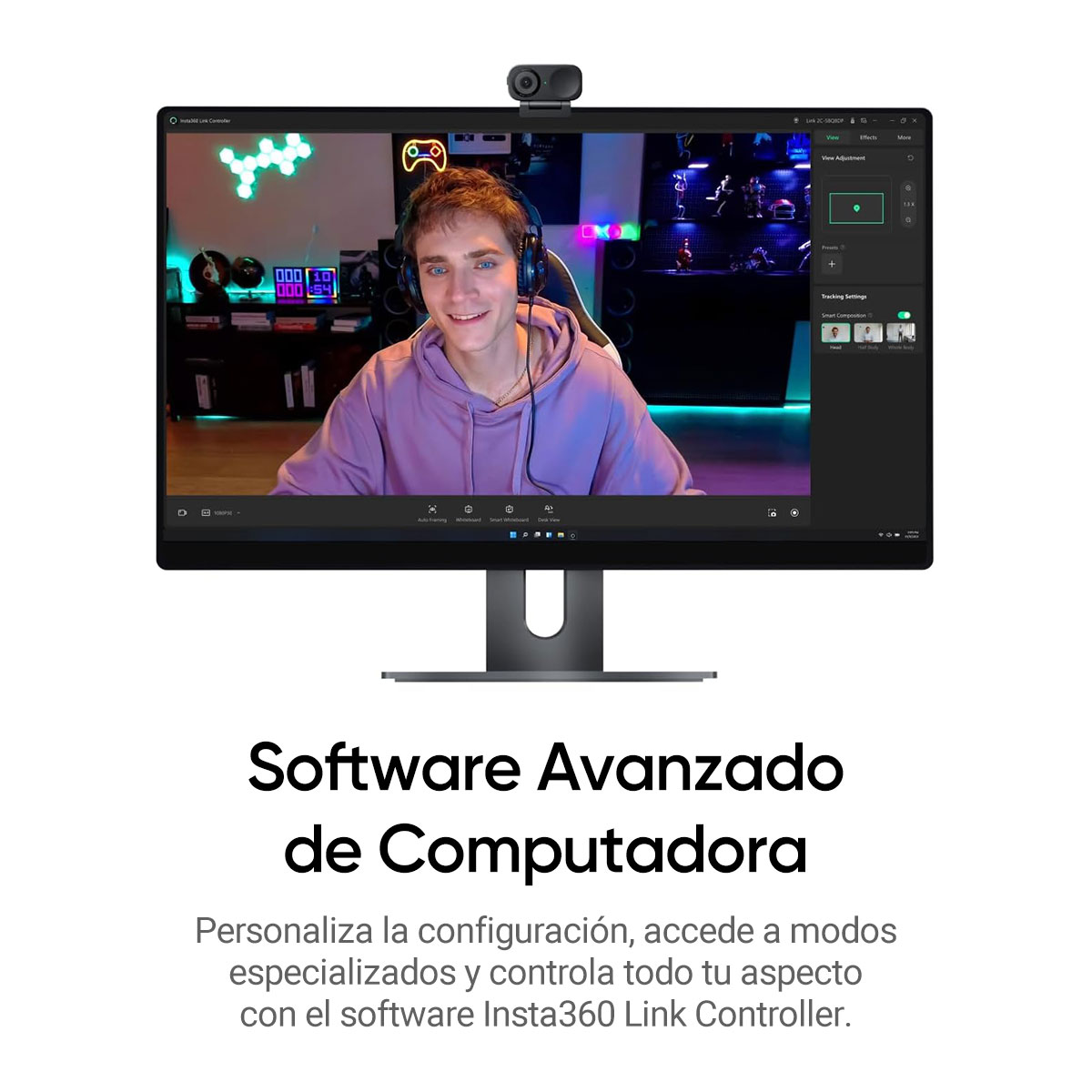 Foto 8 | Cámara Web Insta360 Link 2 4K con Seguimiento por IA para PC y Mac