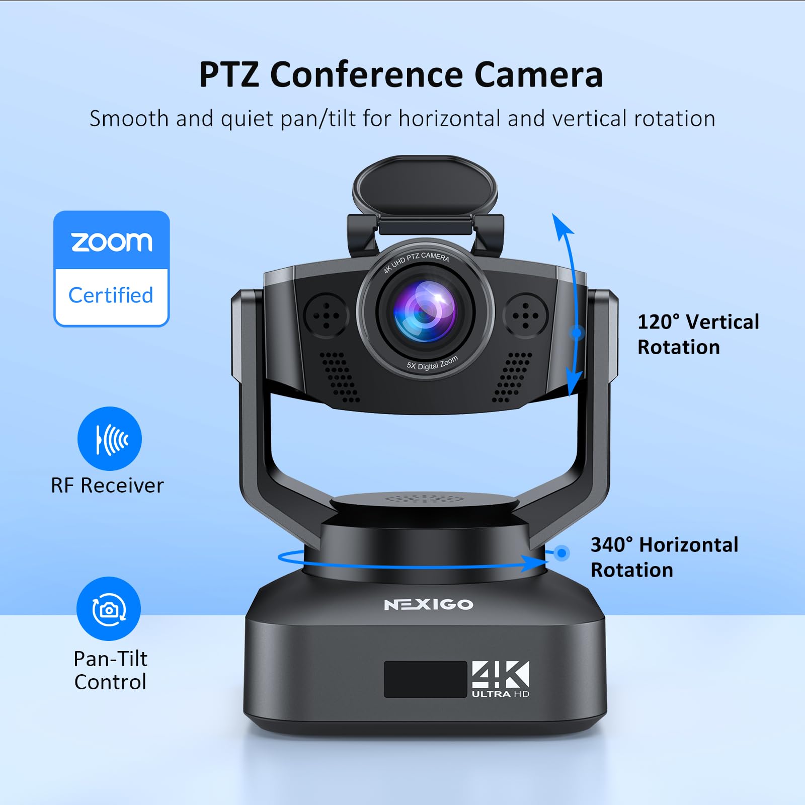 Foto 2 | Cámara Web Nexigo Zoom Certificada N990 (gen 2) 4k Ptz Con Micrófono - Venta Internacional