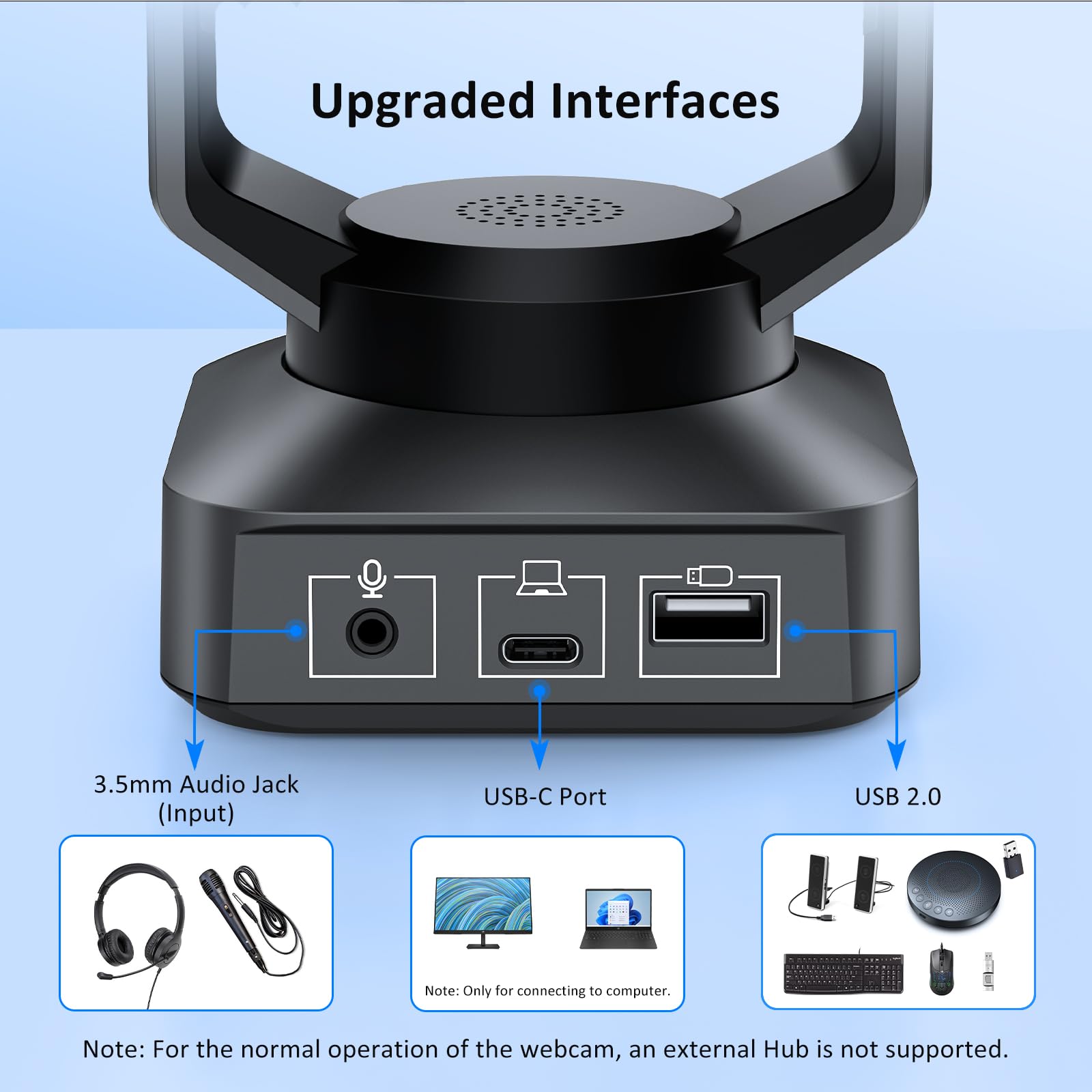Foto 5 pulgar | Cámara Web Nexigo Zoom Certificada N990 (gen 2) 4k Ptz Con Micrófono - Venta Internacional