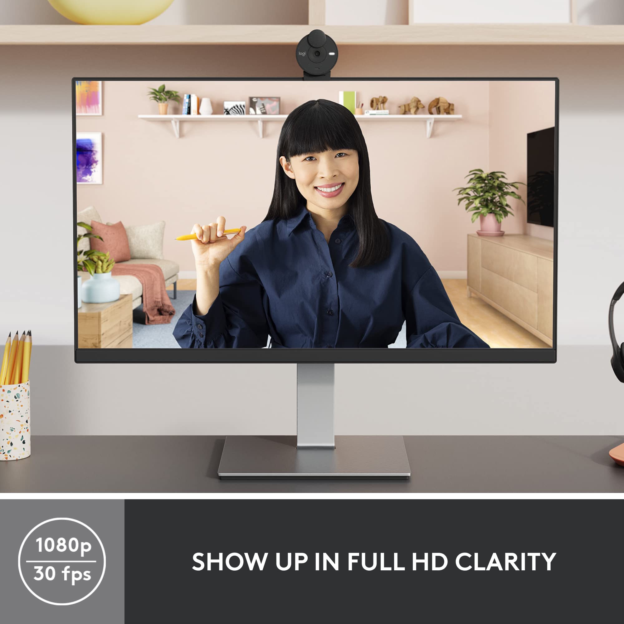 Foto 2 | Cámara Web Logitech Brio 301 Full Hd 1080p con Obturador de Privacidad - Venta Internacional