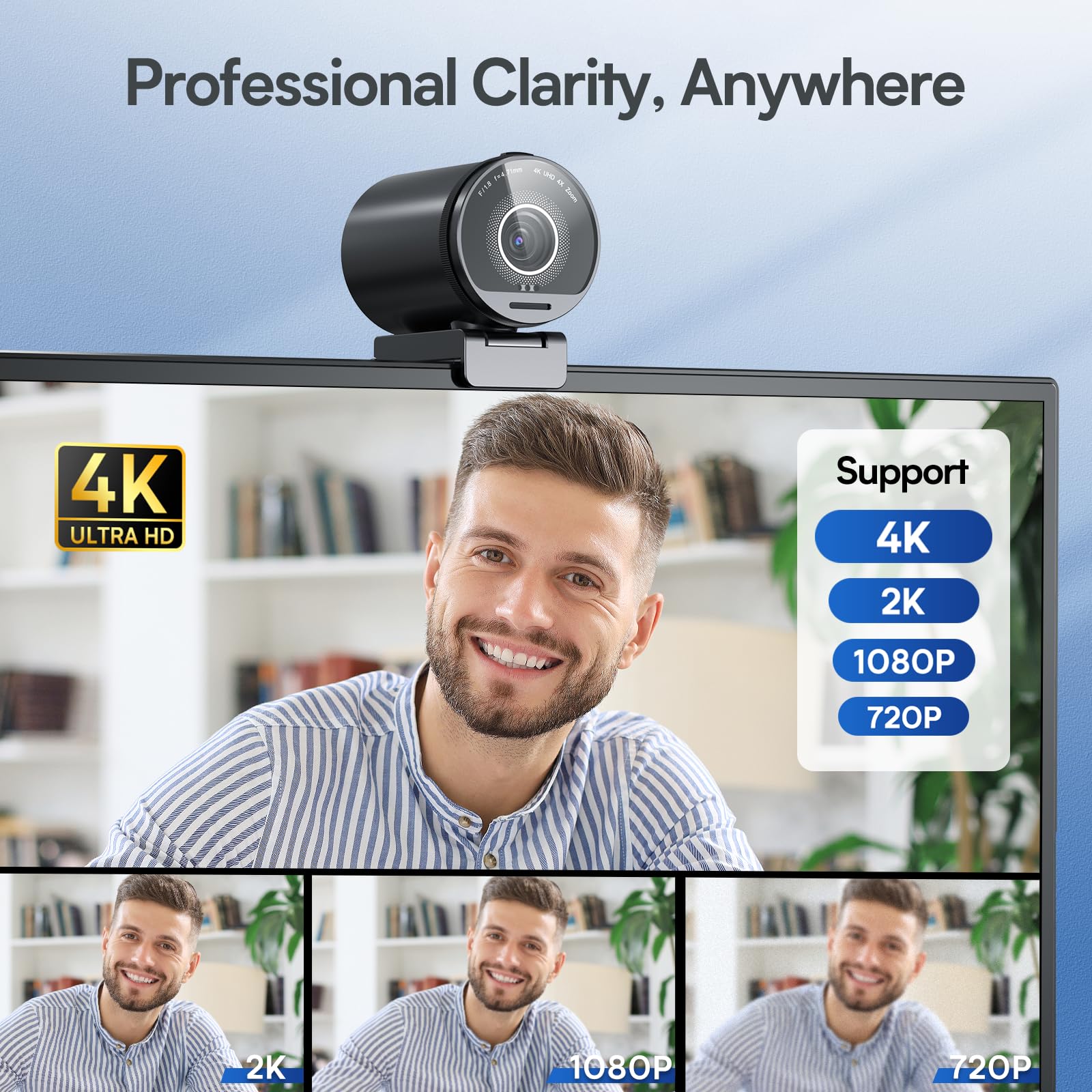 Foto 2 | Cámara Web Emeet Smartcam S800-4k Para Streaming 1080p @60fps - Venta Internacional.