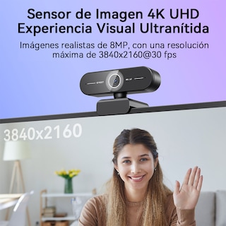 Foto 2 | Cámara Web Emeet C60e 4k Ángulo De Visión De 73° Cancelación De Ruido
