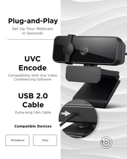 Foto 5 | Cable Usb 2.0 De 1,8 M Para Cámara Web Lenovo Essential Full Hd 1080p - Venta Internacional.