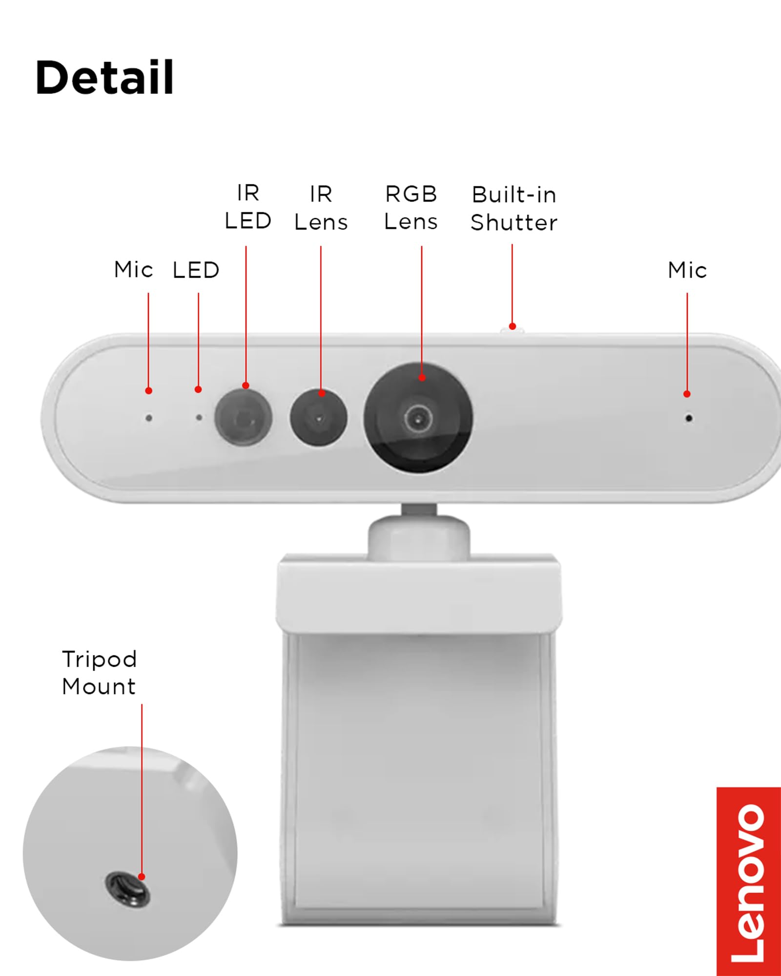 Foto 7 | Cámara Web Lenovo 510 Fhd 1080p Hd 95° Gran Angular Con Micrófono - Venta Internacional.