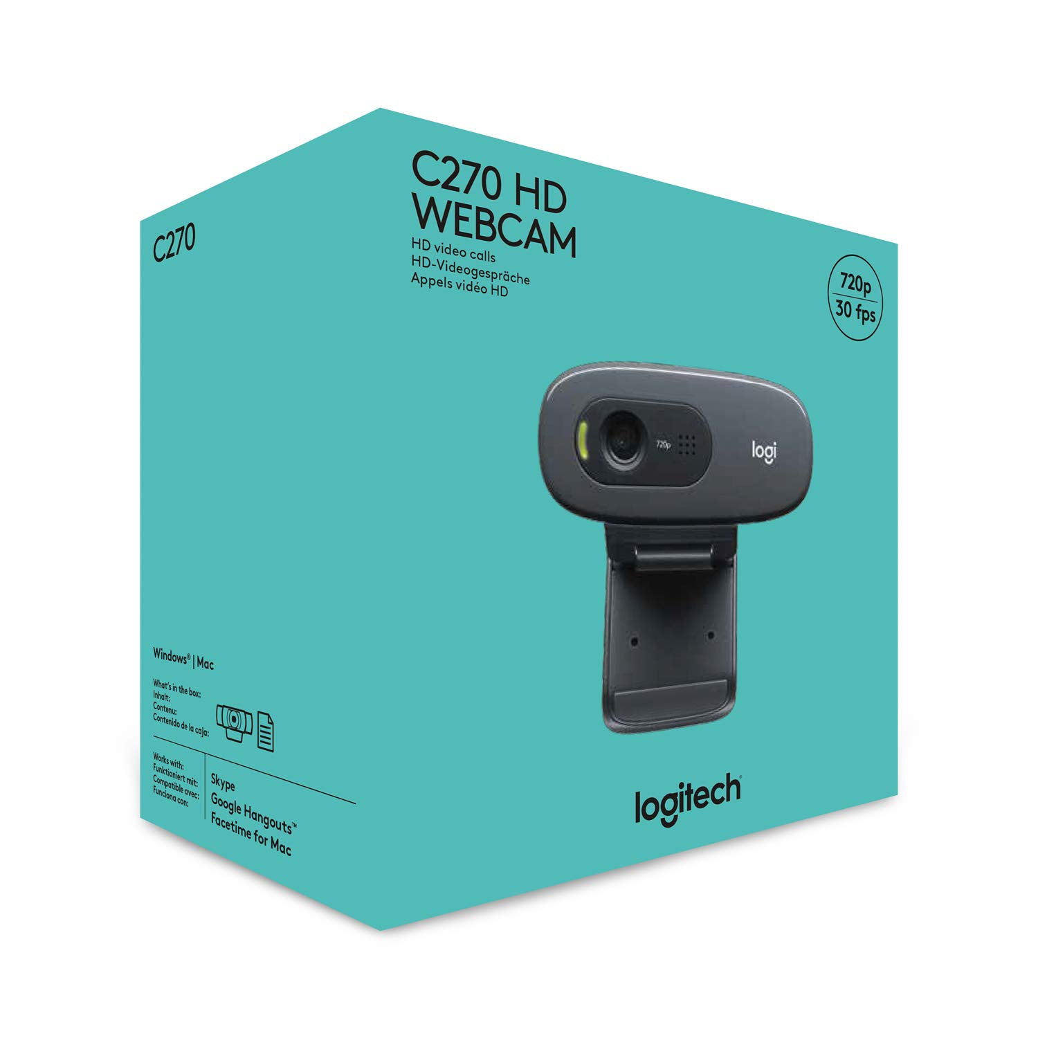 Foto 8 pulgar | Webcam Logitech C270 Hd 720p 1mp Negra - Venta Internacional.