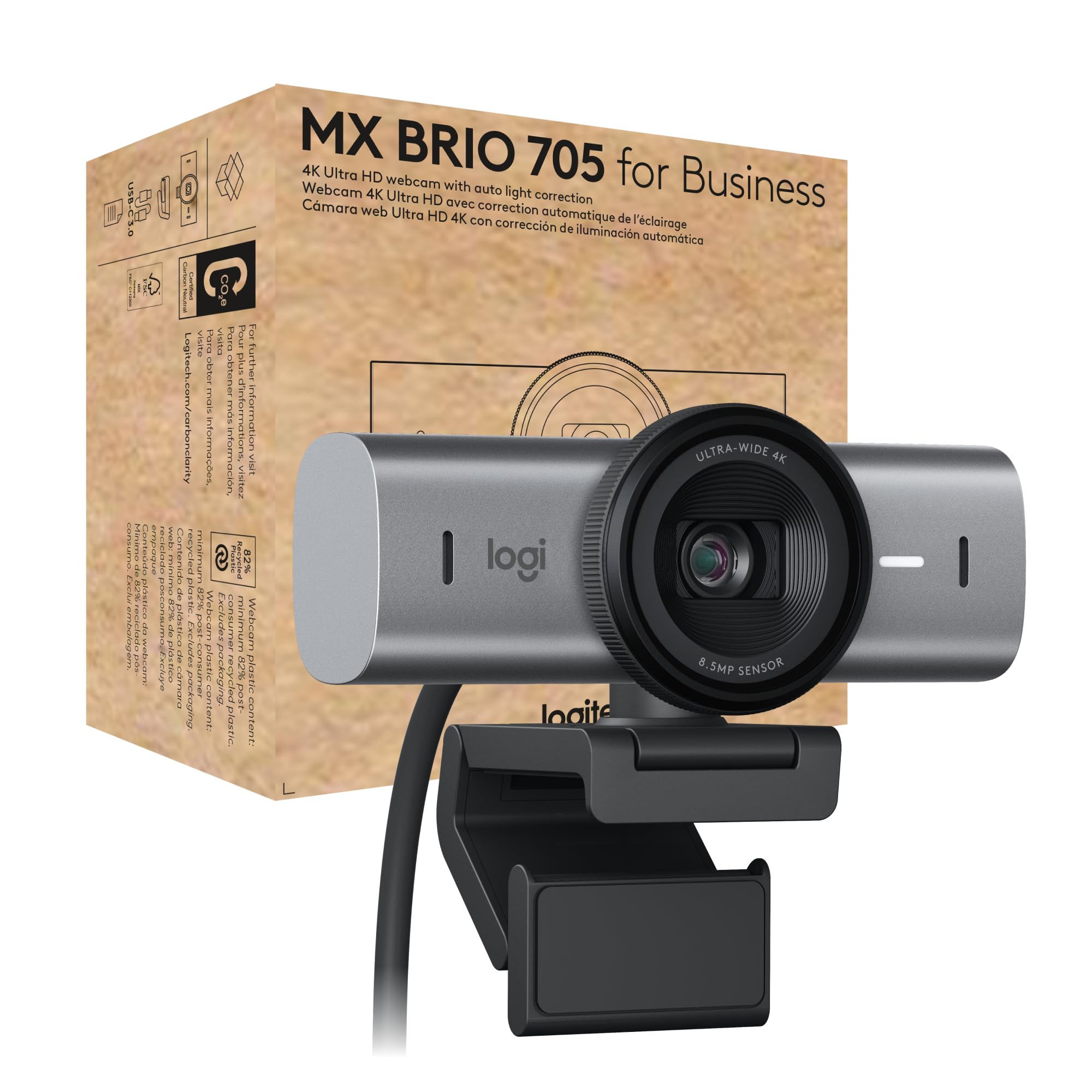 Foto 1 | Cámara Web Logitech Mx Brio 705 Para Empresas 4k Ultra Hd - Venta Internacional.