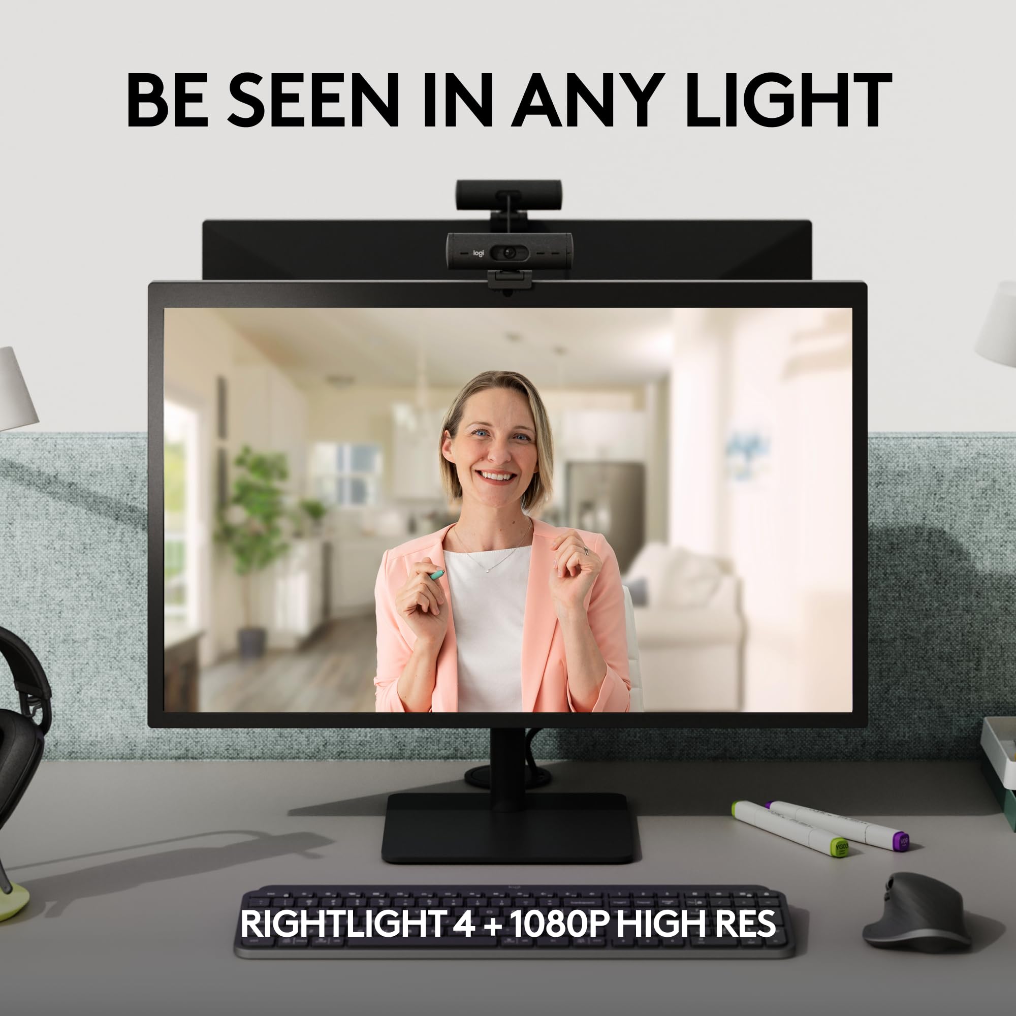 Foto 4 | Cámara Web Logitech Brio 505 Full Hd Con Corrección Automática De Luz - Venta Internacional.
