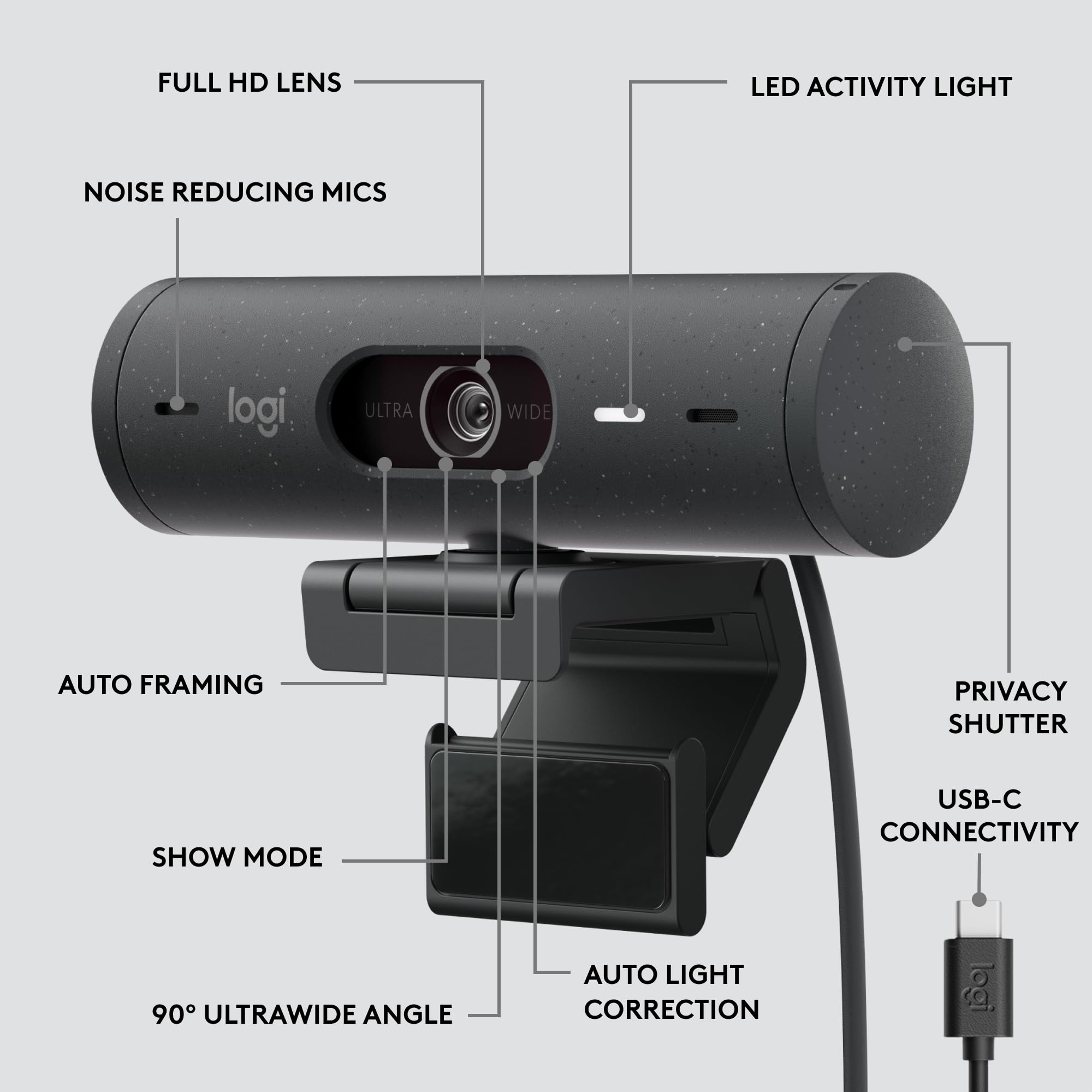 Foto 7 | Cámara Web Logitech Brio 505 Full Hd Con Corrección Automática De Luz - Venta Internacional.