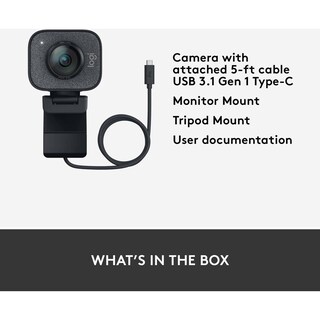 Foto 2 | Cámara Web Logitech Streamcam Plus 1080p Con Soporte Para Trípode Graphite - Venta Internacional.