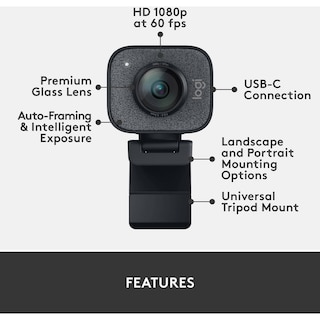 Foto 7 | Cámara Web Logitech Streamcam Plus 1080p Con Soporte Para Trípode Graphite - Venta Internacional.
