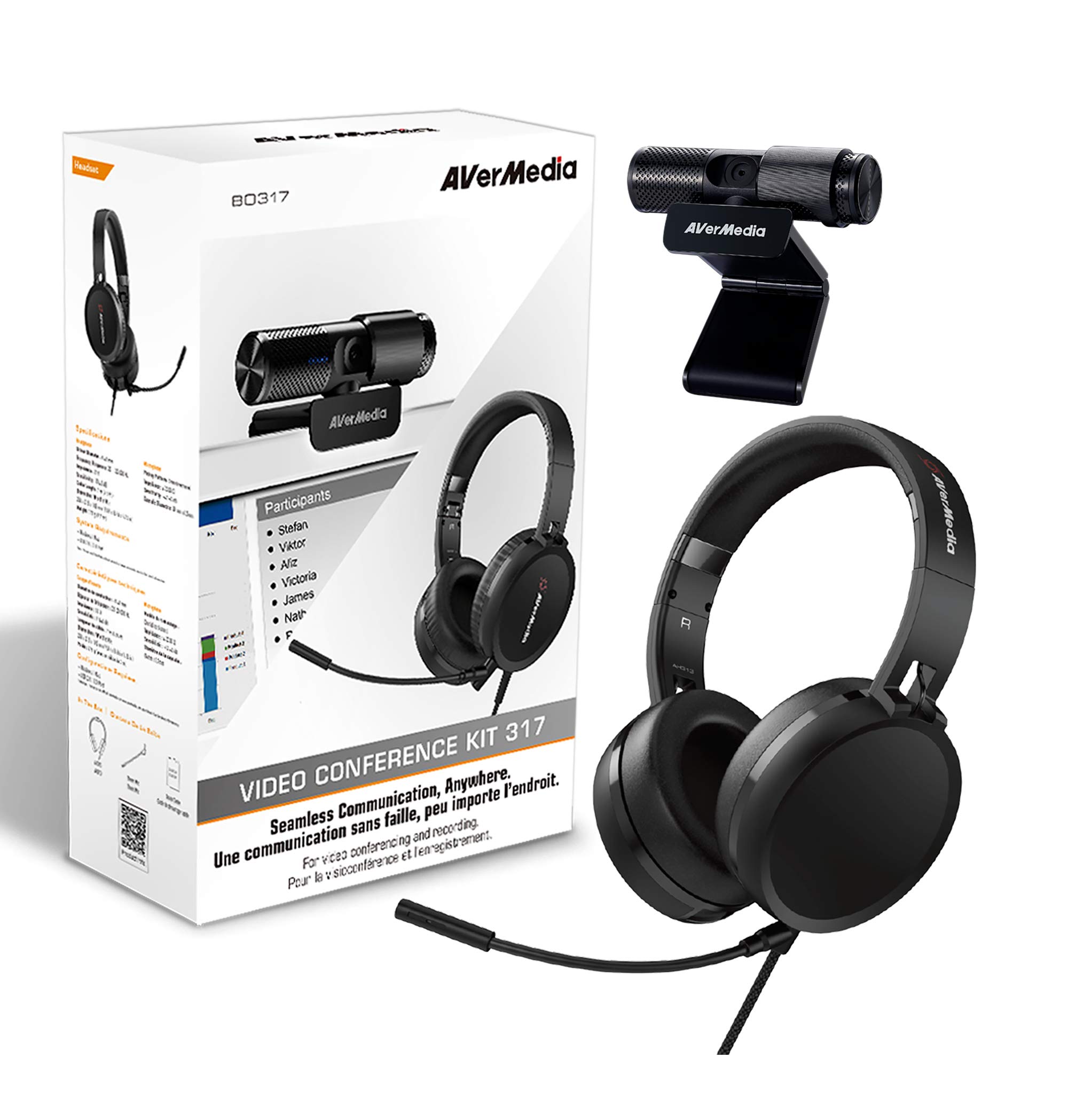 Foto 2 pulgar | Kit De Videoconferencia Avermedia Bo317 1080p Webcam Auriculares Usb - Venta Internacional.