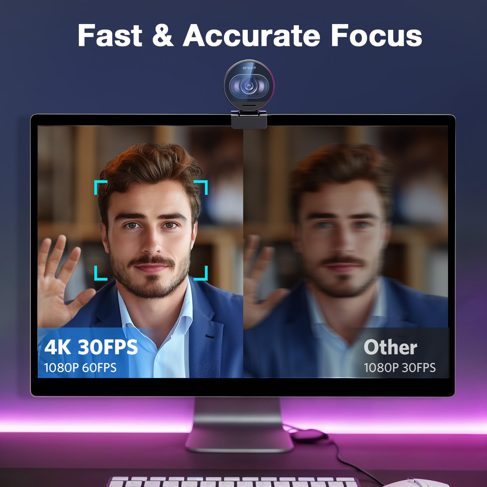 Foto 5 | Cámara Web Emeet S600 4k Con Trípode Para Streaming Con Sensor Sony - Venta Internacional.