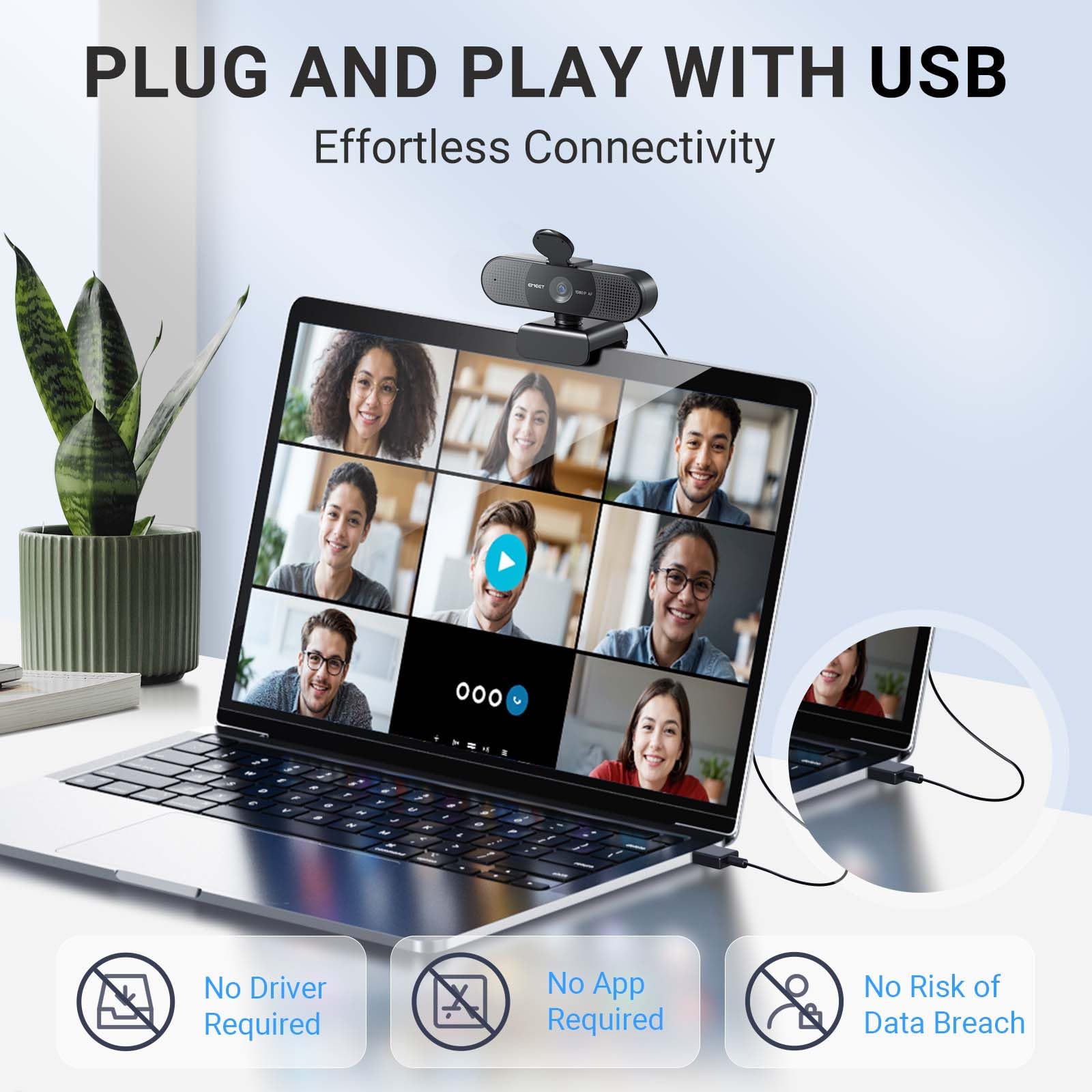 Foto 4 | Cámara Web Emeet C960 2024 Mejorada Para Pc 1080p Hd Con Micrófono - Venta Internacional.