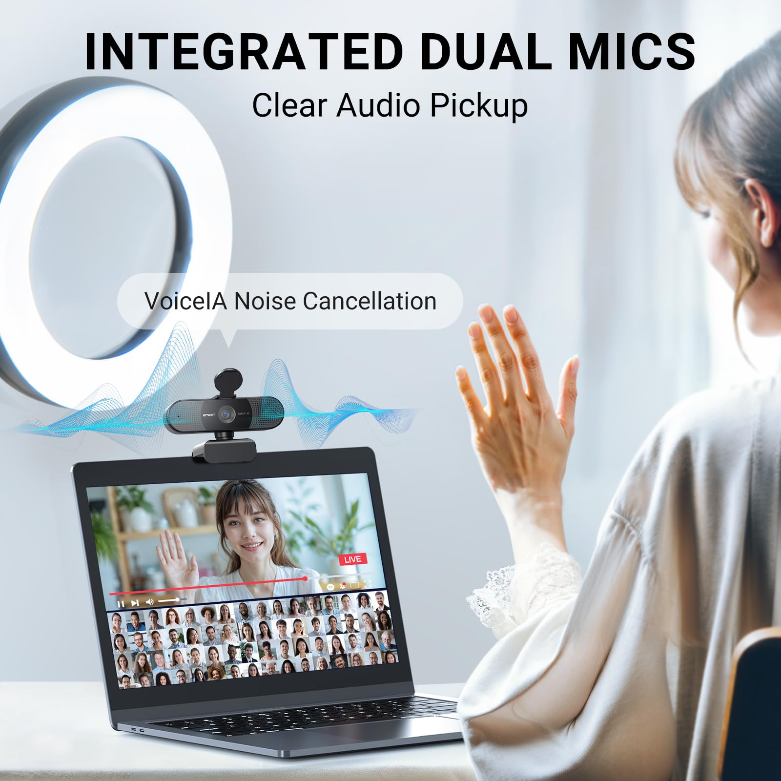 Foto 5 | Cámara Web Emeet C960 2024 Mejorada Para Pc 1080p Hd Con Micrófono - Venta Internacional.
