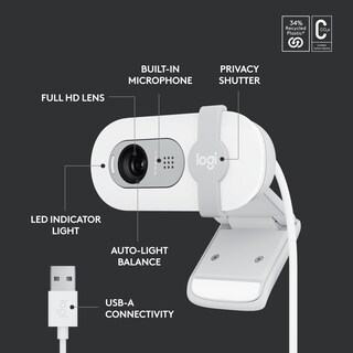 Foto 6 | Cámara Web Logitech Brio 100 Full Hd 1080p Con Micrófono Y Obturador De Privacidad - Venta Internacional.
