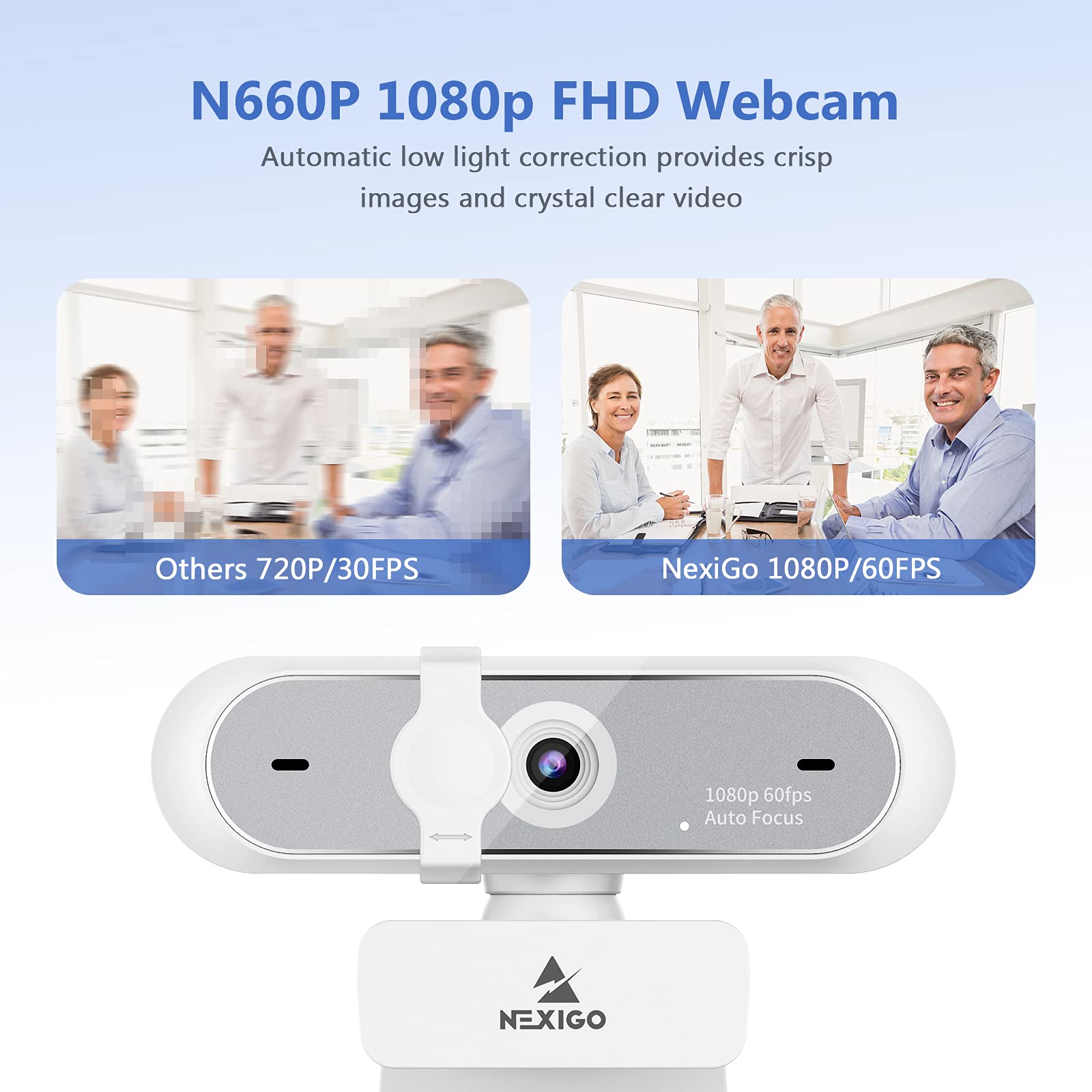 Foto 3 pulgar | Cámara Web Nexigo N660p 1080p 60 Fps Con Control De Software Blanca - Venta Internacional.