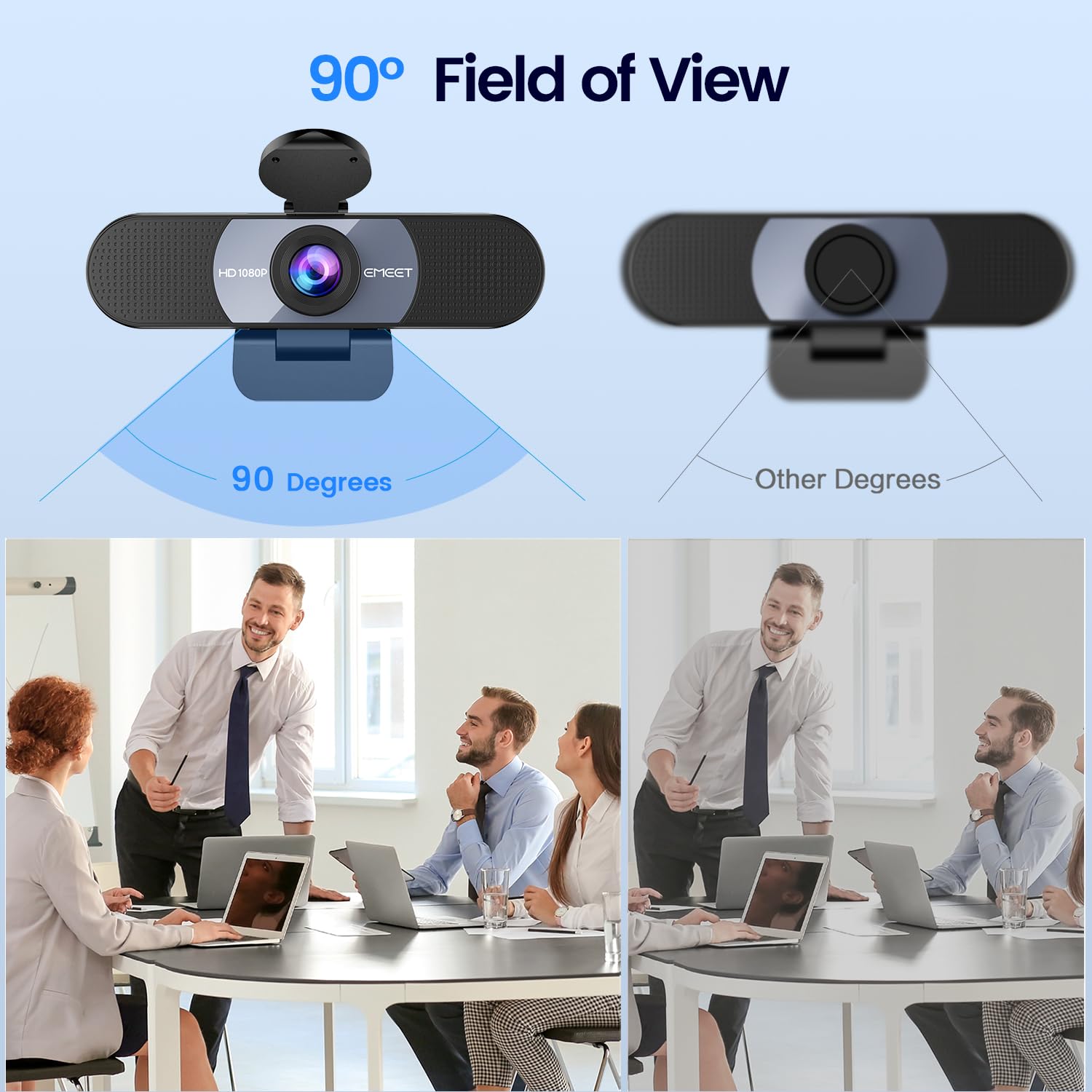 Foto 4 | Cámara Web Emeet C960 1080p Full Hd Con 2 Micrófonos Y Funda - Venta Internacional.