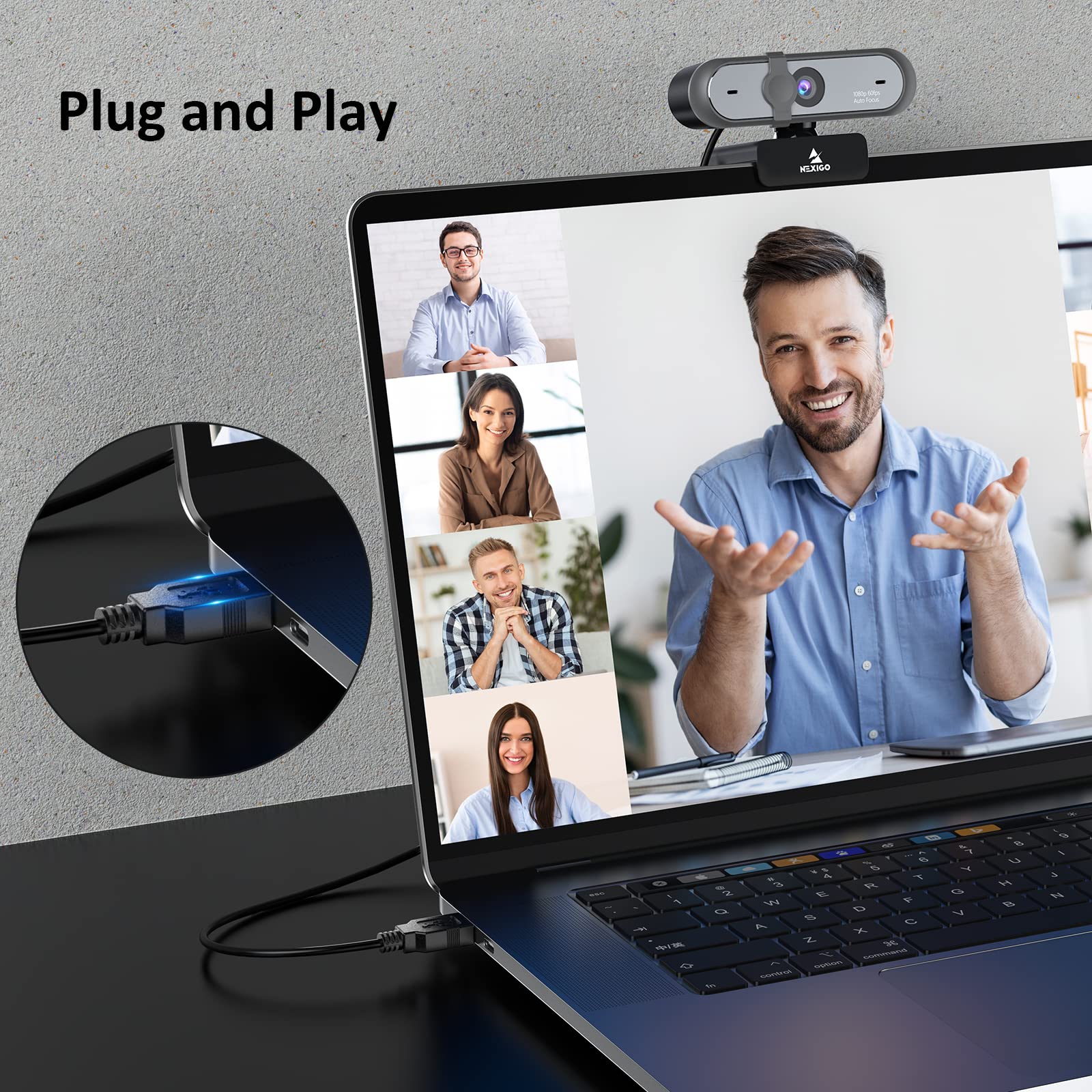 Foto 8 pulgar | Cámara Web Nexigo N660p 1080p 60 Fps Con Control De Software Y Micrófono - Venta Internacional.
